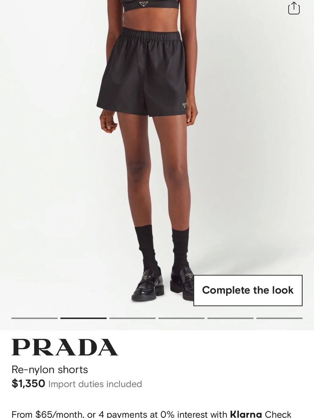 Prada Black Elastic-Waist Nylon Shorts - Picture 2 of 11